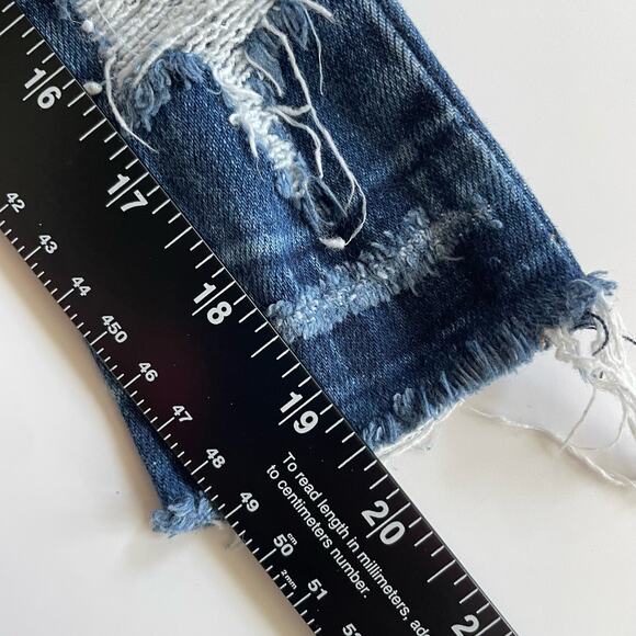 KanCan Girls Size 5 High Rise Ankle Skinny Jeans Blue Denim Frayed Hem - Picture 9 of 10